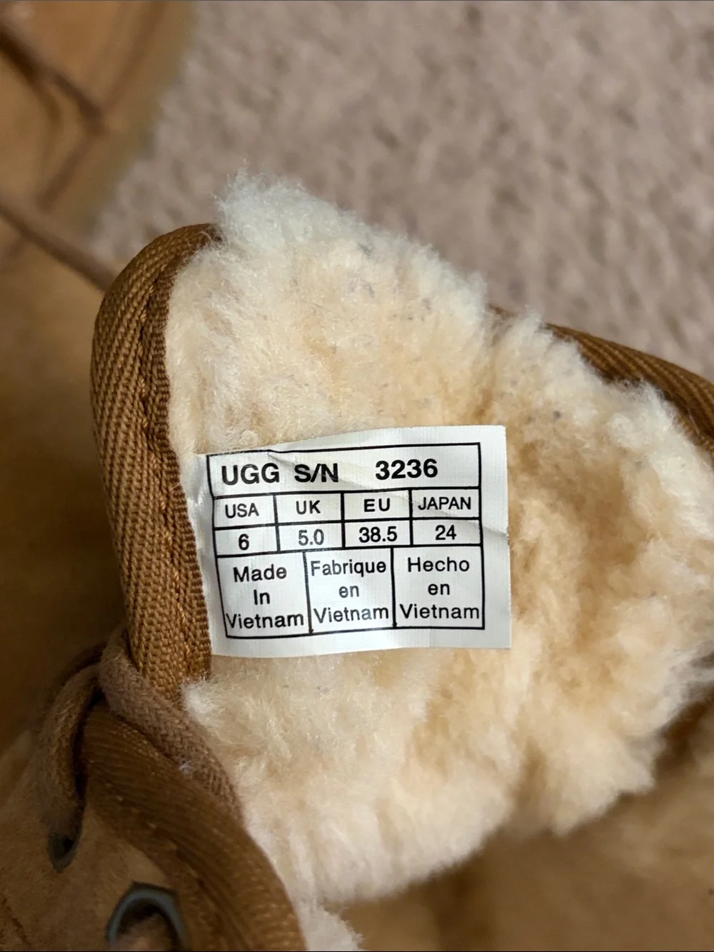 UGG Chestnut Suede Ankle Lace-Up Boots